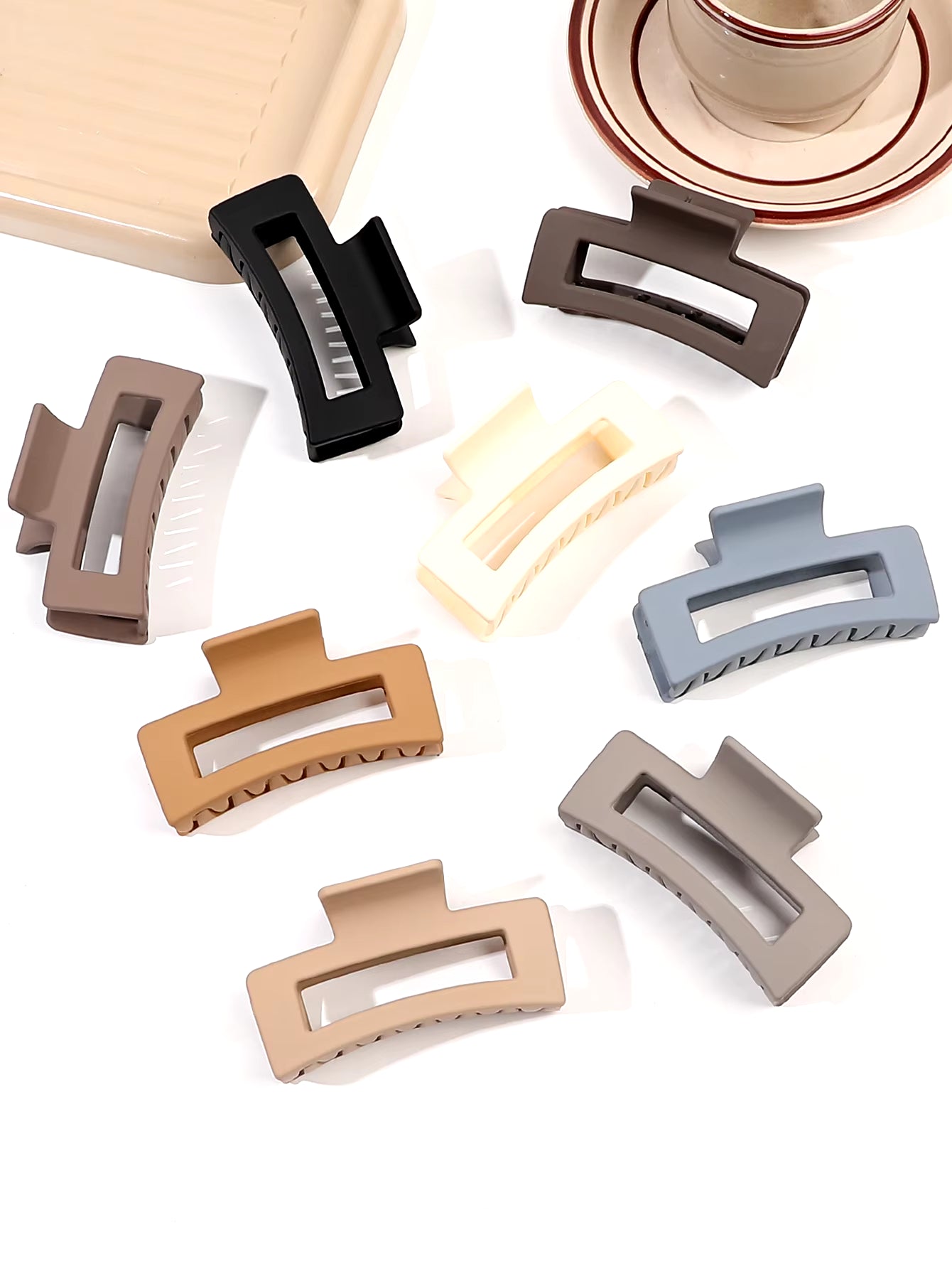 8Pcs Set of Rectangular Hair Clips Solid Color Hair Clips Elegant Hair Clips for All Hairstyles Ladies Non-Slip Hair Clips